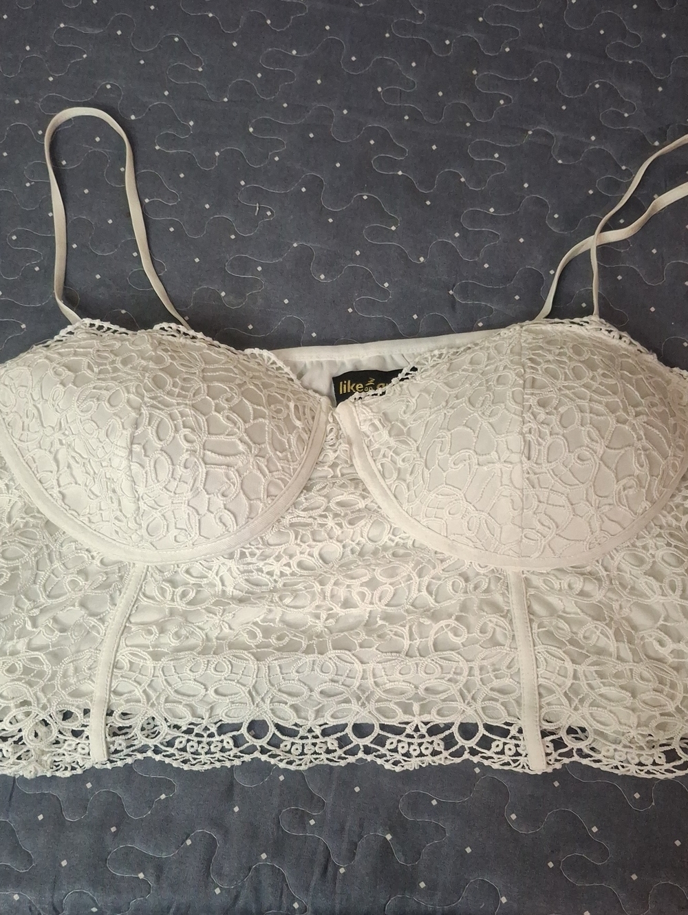 Like an Angel White Lace Longline Bralette size 3X